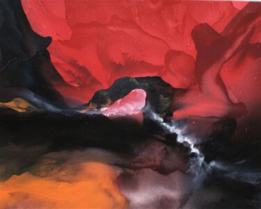 Картина под названием "Rocher noir" - Bertrand Mugabure, Подлинное произведение искусства, Масло