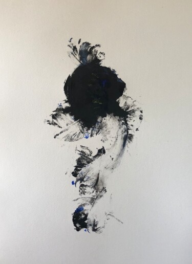 Dessin intitulée "Rose noir" par Bertrand Mugabure, Œuvre d'art originale, Encre