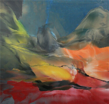 Schilderij getiteld "Le grand canyon" door Bertrand Mugabure, Origineel Kunstwerk, Olie