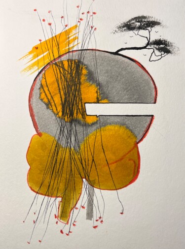 Drawing titled "Planète que l’on dé…" by Bertrand Mugabure, Original Artwork, Watercolor