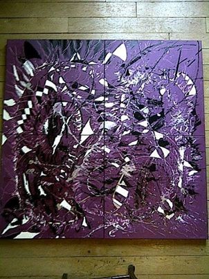 Painting titled "violet 2013" by Bertrand Pothier, Original Artwork