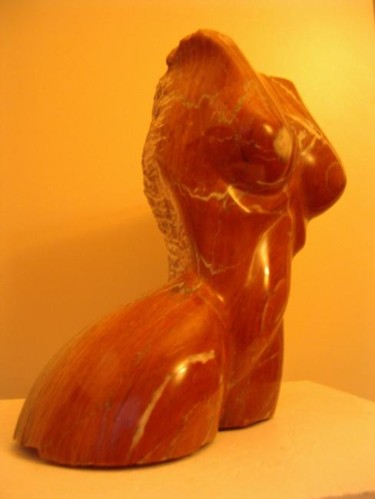 Sculpture titled "Nu Fauve" by Yvon Bescond, Original Artwork, Stone