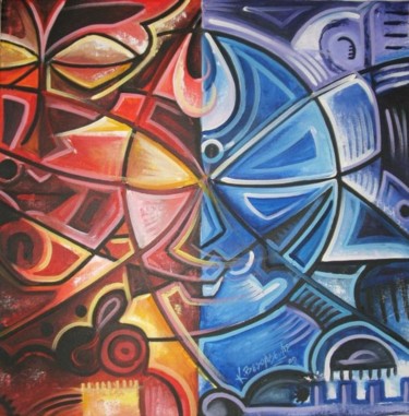 Painting titled "mask" by Joseph Kwaw Besoabewie, Original Artwork, Oil