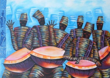 Painting titled "sway rhythms" by Joseph Kwaw Besoabewie, Original Artwork, Oil