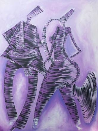 Painting titled "lovers vib" by Joseph Kwaw Besoabewie, Original Artwork