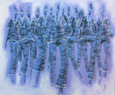Painting titled "drumers" by Joseph Kwaw Besoabewie, Original Artwork, Oil