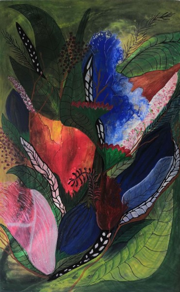 Art painting "Flowers" 144x90 cm Peinture intitulée "Art painting "Flowe…" par Best Shop, Œuvre d'art originale, Acrylique