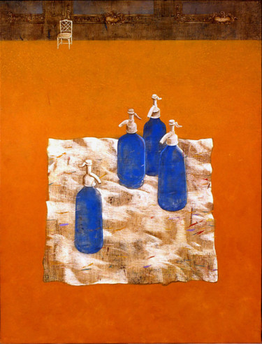 Painting titled "les bouteilles d'ea…" by Billy Renoir, Original Artwork