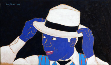 Peinture intitulée "l'homme au chapeau…" par Billy Renoir, Œuvre d'art originale, Acrylique