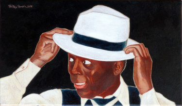 Pintura titulada "l'homme au chapeau ©" por Billy Renoir, Obra de arte original, Acrílico