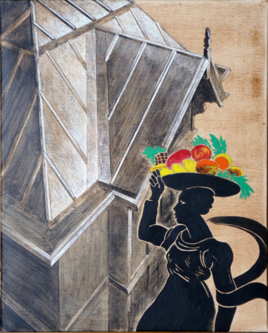Peinture intitulée "en maison 48 la fem…" par Billy Renoir, Œuvre d'art originale, Acrylique