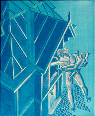Pintura titulada "en maison 51 avec W…" por Billy Renoir, Obra de arte original, Acrílico