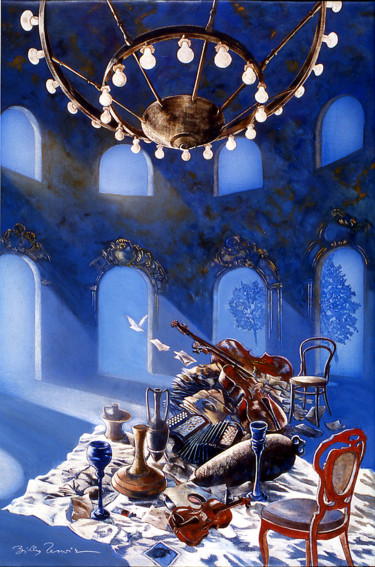 Peinture intitulée "composition sous un…" par Billy Renoir, Œuvre d'art originale, Acrylique