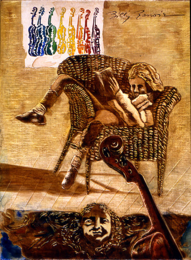 Pintura titulada "l'enfant au fauteui…" por Billy Renoir, Obra de arte original, Acrílico