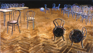 Peinture intitulée "les chaises 2 ©" par Billy Renoir, Œuvre d'art originale, Acrylique