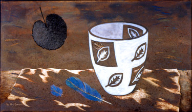 Peinture intitulée "nature morte au vas…" par Billy Renoir, Œuvre d'art originale, Acrylique