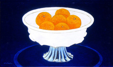 Peinture intitulée "la coupe aux orange…" par Billy Renoir, Œuvre d'art originale, Acrylique