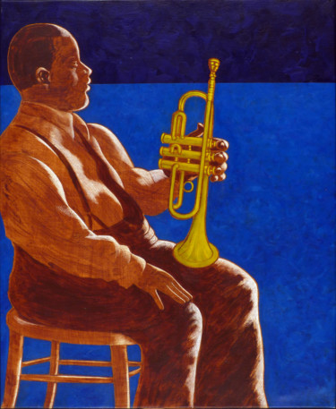 Peinture intitulée "la pause du trompet…" par Billy Renoir, Œuvre d'art originale, Acrylique