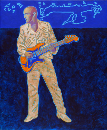 Pintura titulada "guitariste LGM 11 ©…" por Billy Renoir, Obra de arte original, Acrílico