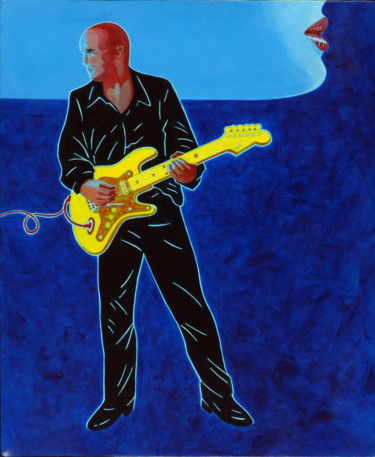 Painting titled "guitariste LGM 7 ©" by Billy Renoir, Original Artwork, Acrylic