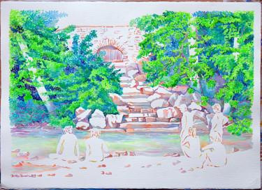 le Lez © Peinture, aquarelle, figuratif, œuvre d'art par Billy Renoir
