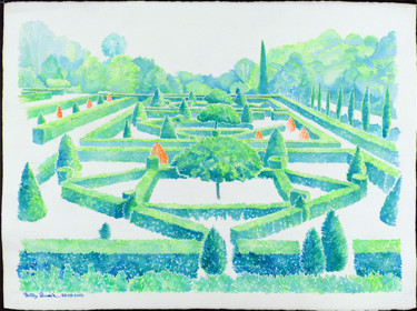 Painting titled "parc de Restinclièr…" by Billy Renoir, Original Artwork, Watercolor