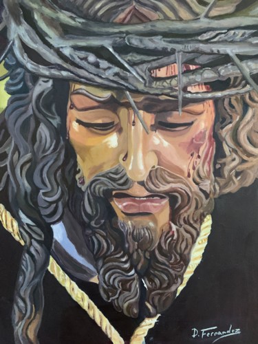 Картина под названием "Cristo del Amor" - Dolores Fernández, Подлинное произведение искусства, Масло