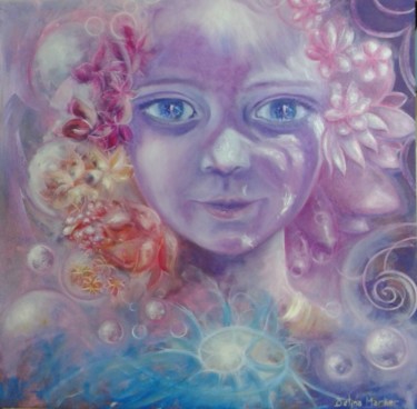 Painting titled "Dulce Alma" by Betina Marker, Original Artwork, Oil Mounted on Wood Panel