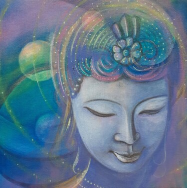 Картина под названием "Buda" - Betina Marker, Подлинное произведение искусства, Акрил Установлен на Деревянная рама для носи…