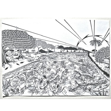 Dibujo titulada "Mergulho em Bonito…" por Beto Katayama Neto, Obra de arte original, Tinta