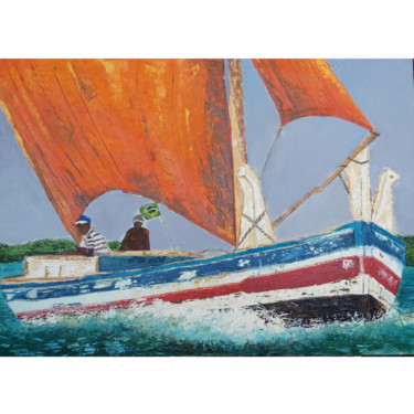 Pintura intitulada "Dois ao mar" por Beto Freitas, Obras de arte originais, Óleo