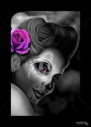 Digital Arts titled "Dia De Las Rosas" by Beto Galvez, Original Artwork, Digital Painting