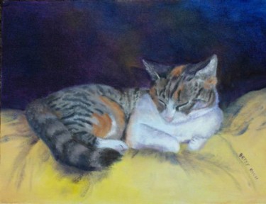 Painting titled "Hobo Napping" by Betsy Rich, Original Artwork, Oil