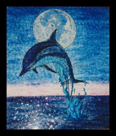 Pittura intitolato "Blue Dolphin" da Betta Artusi Art, Opera d'arte originale, Altro