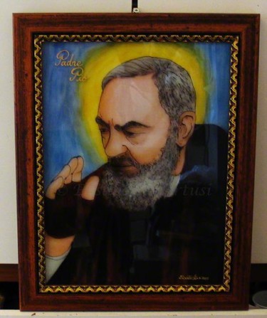 Pittura intitolato "Padre Pio" da Betta Artusi Art, Opera d'arte originale