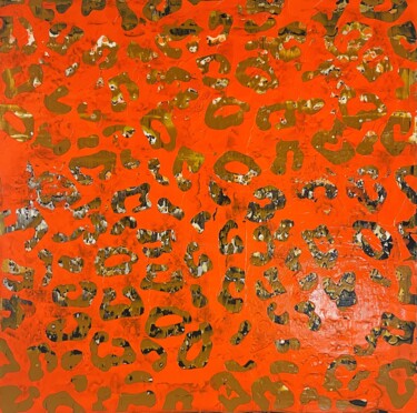 Pittura intitolato "Orange LEO I" da Bettina Axel, Opera d'arte originale, Acrilico Montato su Telaio per barella in legno