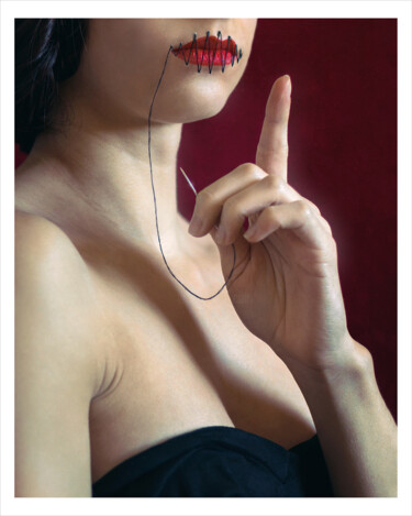 Photographie intitulée "Motus et bouche cou…" par Bettina Dupont, Œuvre d'art originale, Photographie manipulée