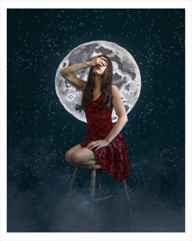 Fotografie getiteld "Être dans la lune 0…" door Bettina Dupont, Origineel Kunstwerk, Gemanipuleerde fotografie
