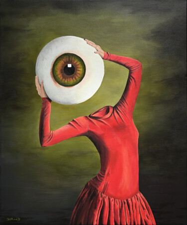 Malerei mit dem Titel "L'œil qui voit tout" von Bettina Dupont, Original-Kunstwerk, Acryl