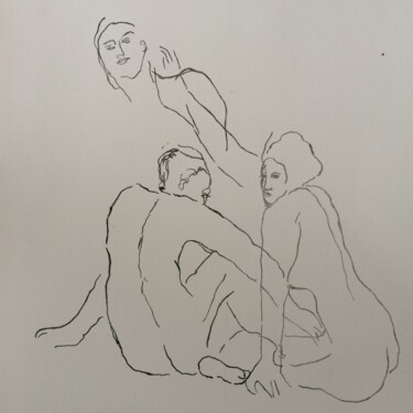 Drawing titled "Ecorces" by Bettina Sultan, Original Artwork
