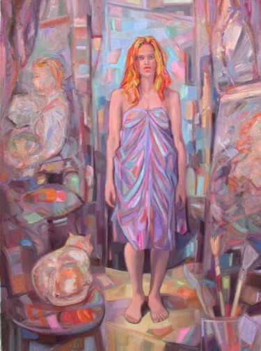 Pittura intitolato "Modella in piedi" da Lucio Betto, Opera d'arte originale