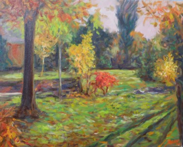 Pittura intitolato "giardino-d-autunno-…" da Lucio Betto, Opera d'arte originale