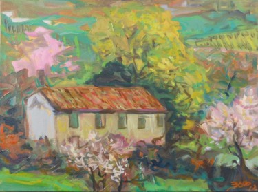Painting titled "primavera-sui-colli…" by Lucio Betto, Original Artwork