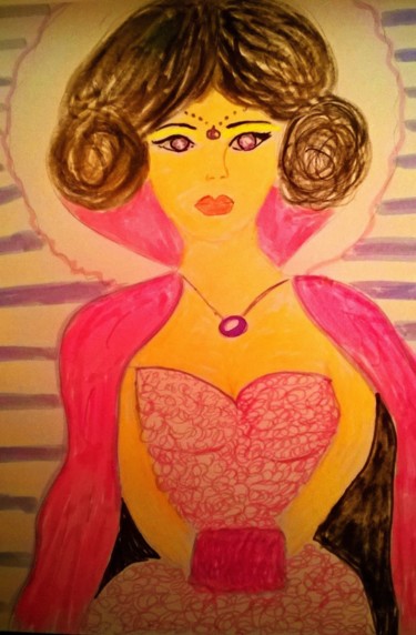 Peinture intitulée "L'espionne Mata Hari" par Miouchka, Œuvre d'art originale