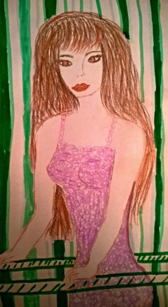 Drawing titled "Isabella" by Miouchka, Original Artwork