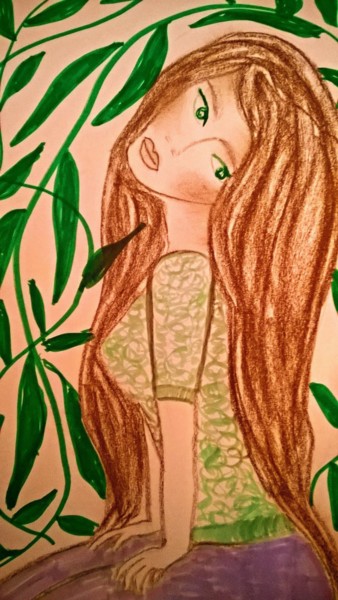 Drawing titled "LA PLANTE VIVACE..." by Miouchka, Original Artwork