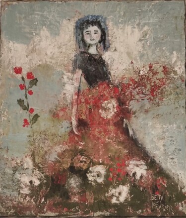 Schilderij getiteld "Melisande" door Betty Fevrier, Origineel Kunstwerk, Was
