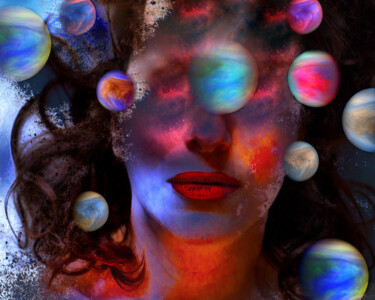 Photography titled "Super Cosmic Girl" by Betty Pepper, Original Artwork, Manipulated Photography