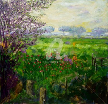 Painting titled "Klaprozen in Bennev…" by Betty Jonker, Original Artwork