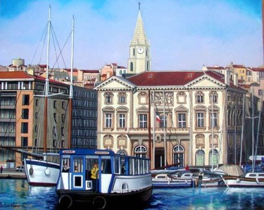 Peinture intitulée "Mairie de Marseille" par Betty Savastano, Œuvre d'art originale, Huile